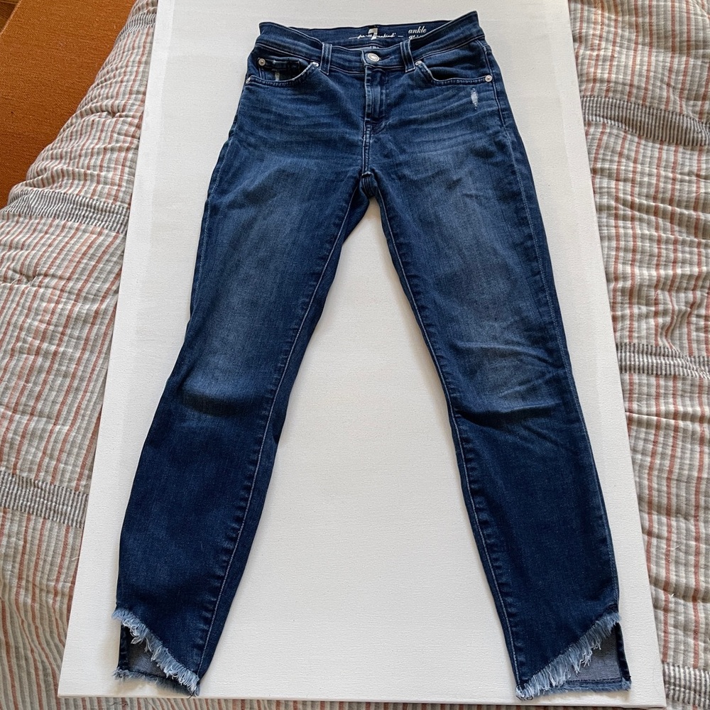 7 For All Mankind ankle cropped skinny jeans size 24